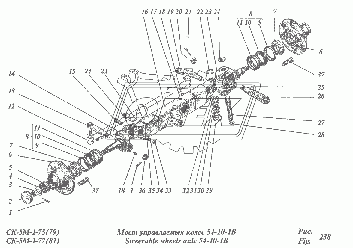 Мост управляемых колес 54-10-1В